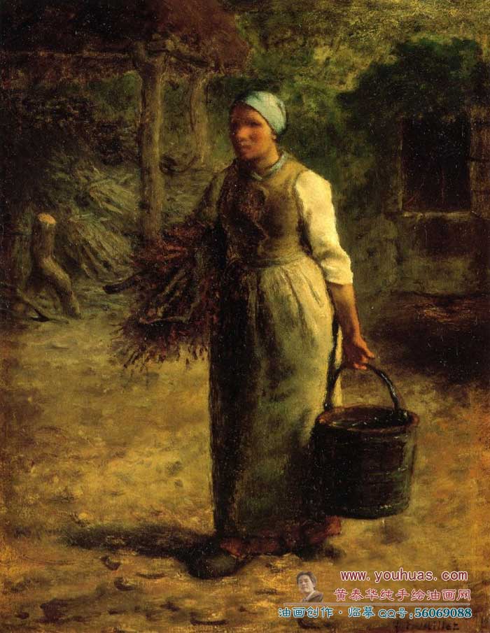 Millet, Jean-FrancoisͻƷ:ŮŲһͰˮWoman Carrying Firewood and a Pail